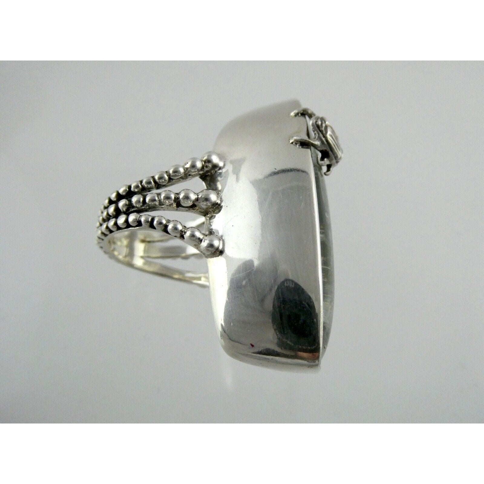 Stephen Dweck Sterling Silver Green Tourmaline in Quartz Ring OOAK Size 7.25 54g