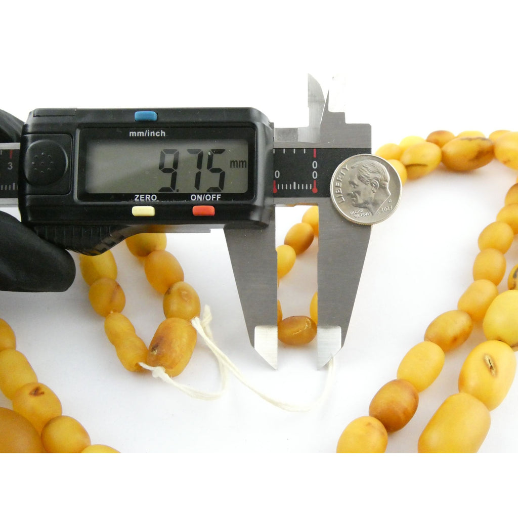 Vintage Hand Strung Butterscotch Amber Bead Double Strand Necklace 78g No Clasp