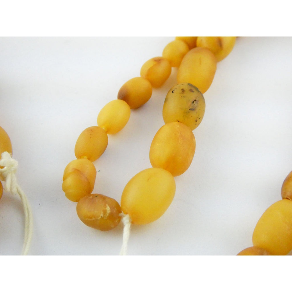 Vintage Hand Strung Butterscotch Amber Bead Double Strand Necklace 78g No Clasp