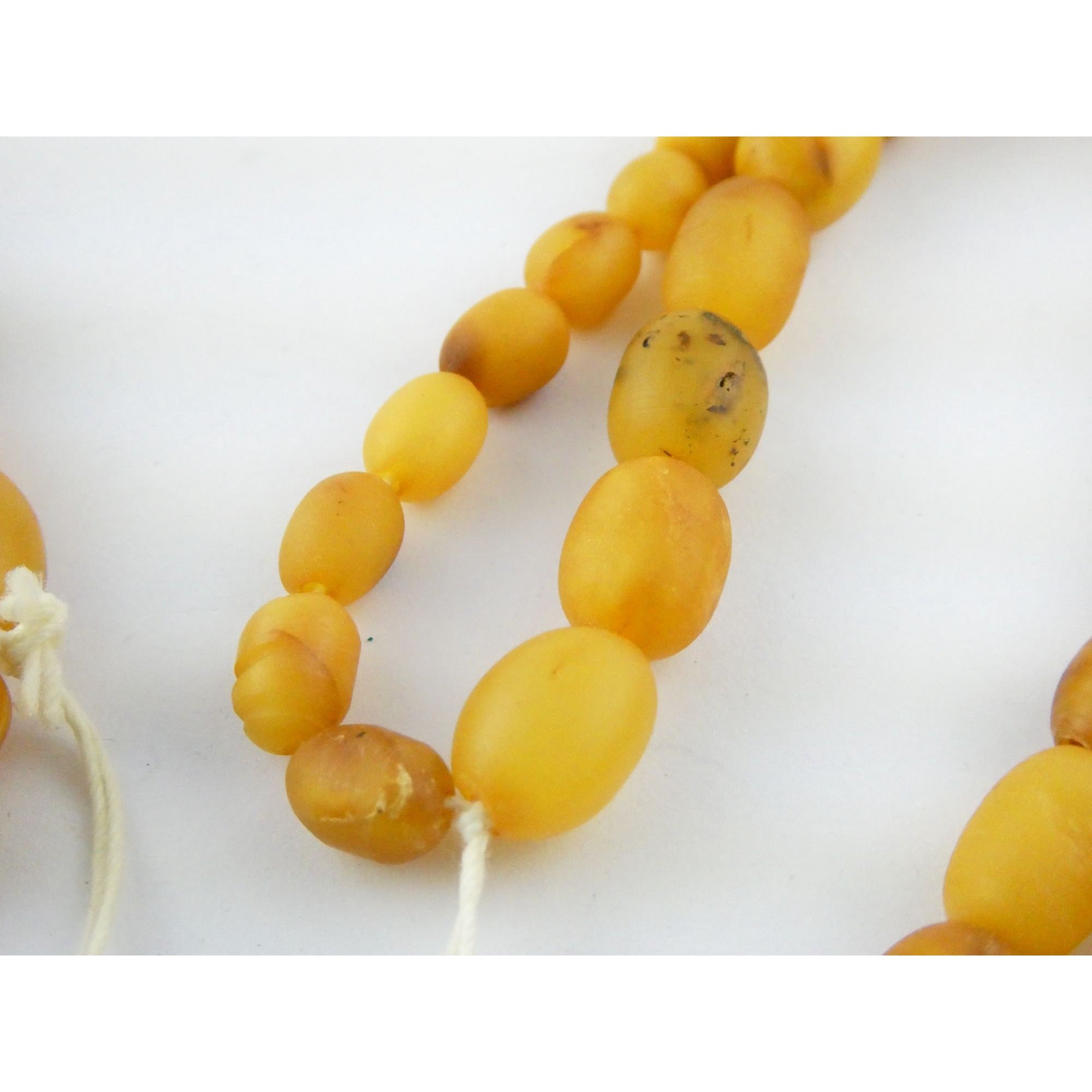Vintage Hand Strung Butterscotch Amber Bead Double Strand Necklace 78g No Clasp