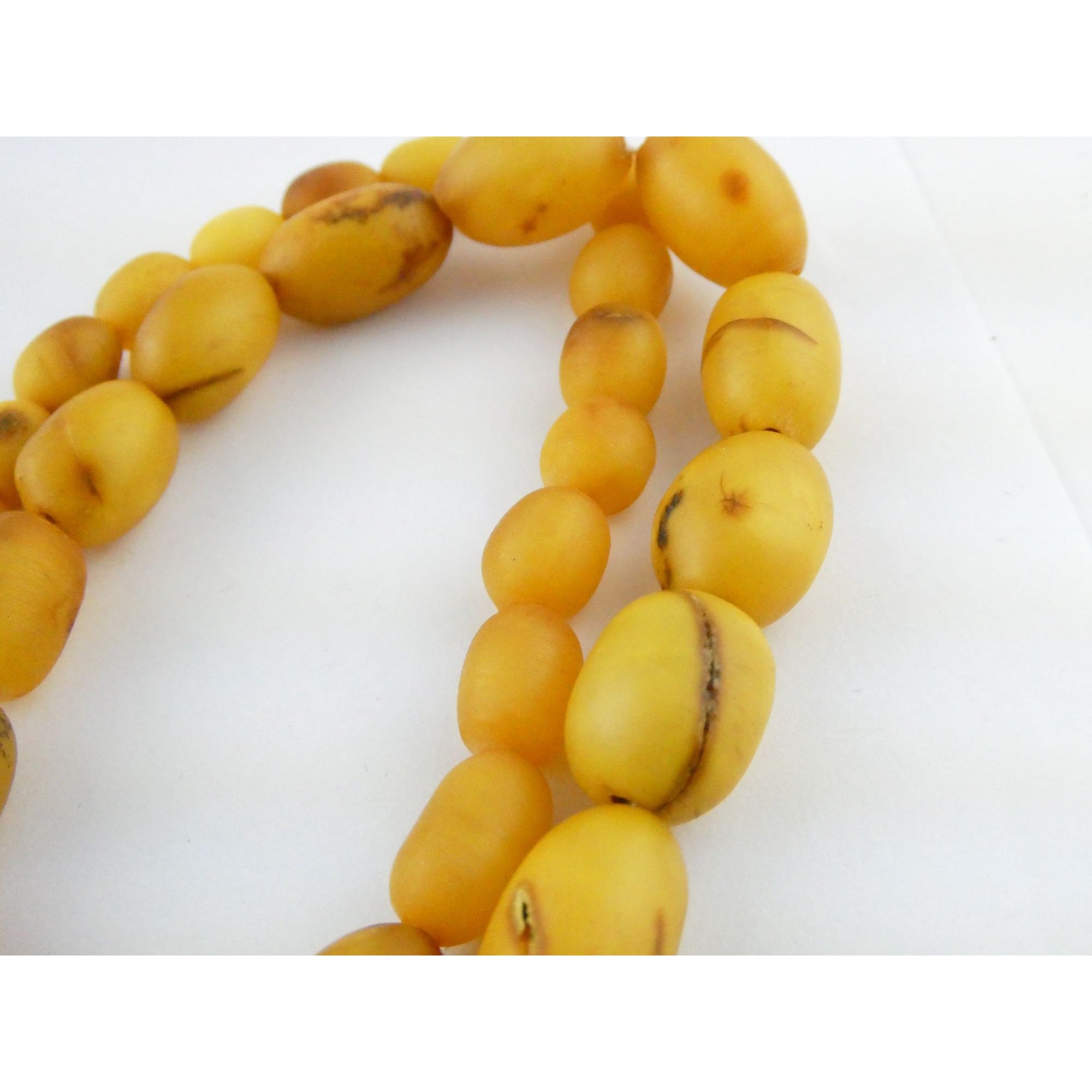 Vintage Hand Strung Butterscotch Amber Bead Double Strand Necklace 78g No Clasp