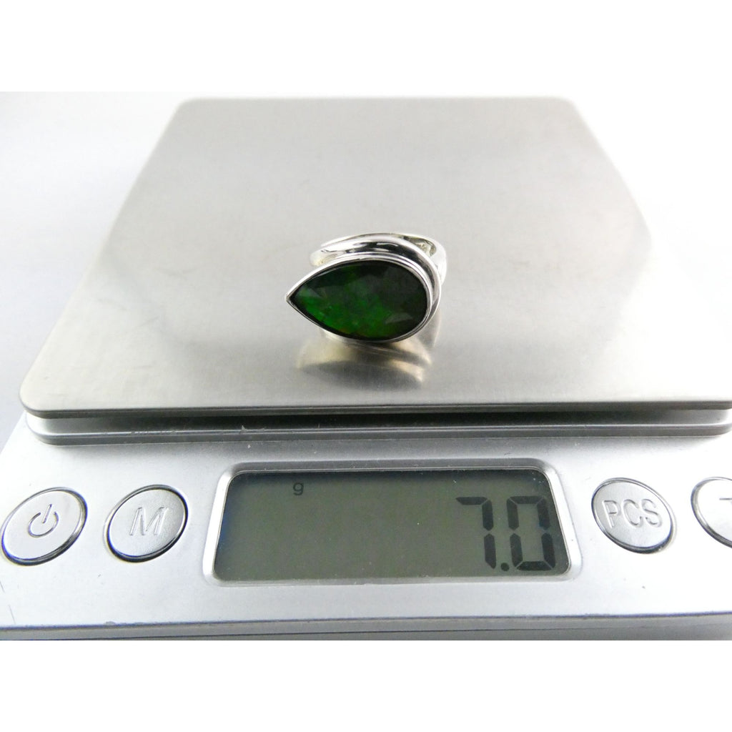 Designer Sterling Silver Quartz Ammolite Doublet Statement Ring Sz 7 20mm Front