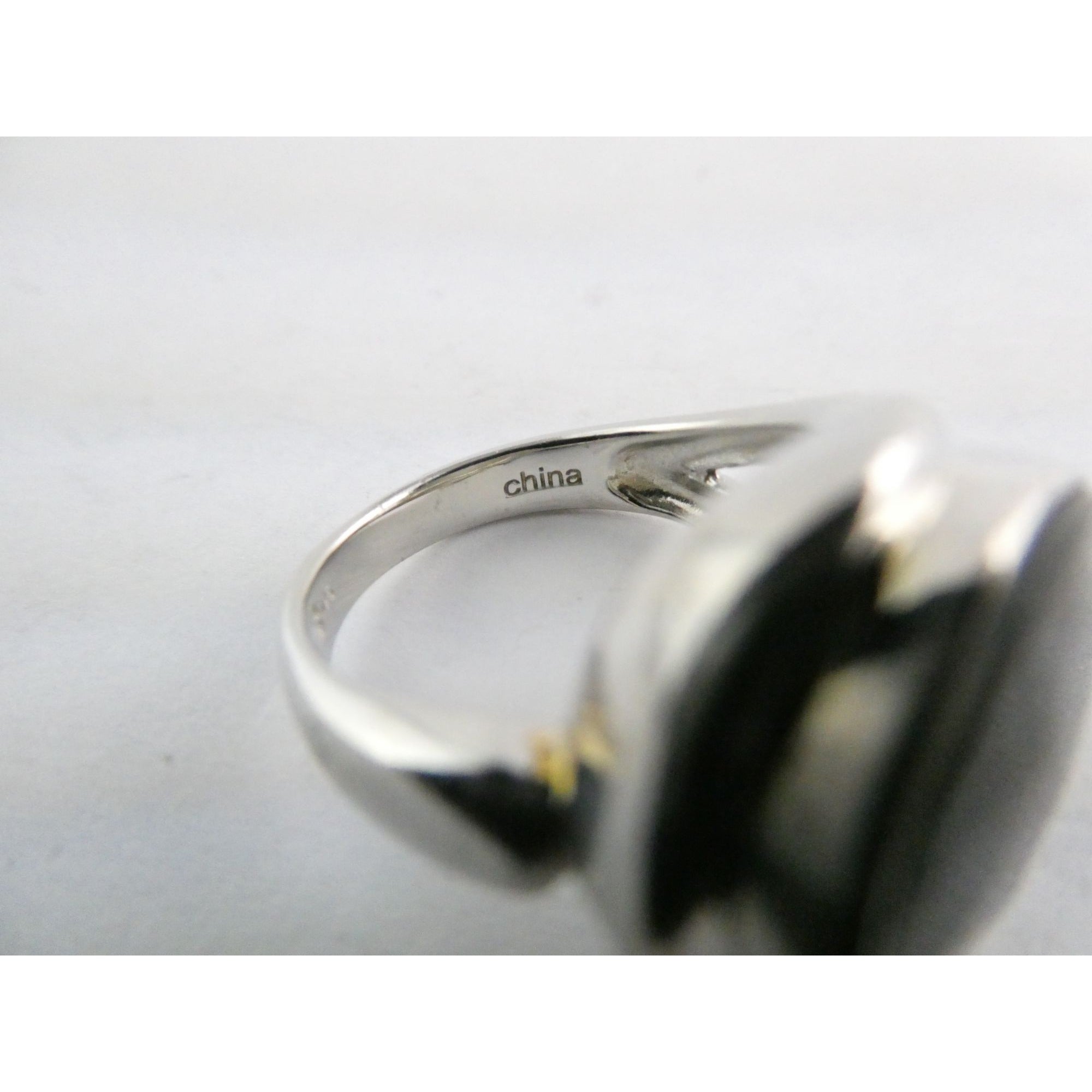 Designer Sterling Silver Quartz Ammolite Doublet Statement Ring Sz 7 20mm Front
