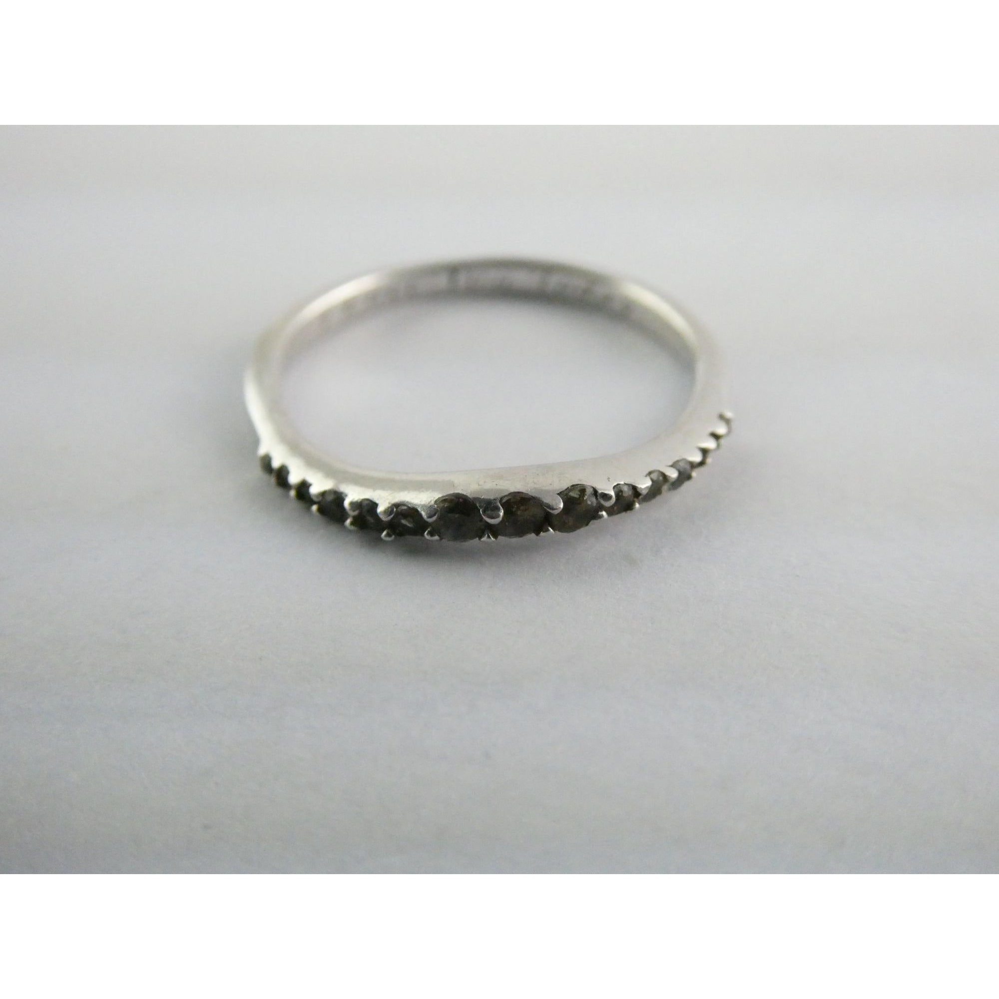Sterling Silver Smoky Quartz Band Ring Size 7.25 I Love You Today Quote 1.4g