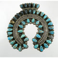 Southwestern NA Sterling Silver Turquoise Squash Blossom Pendant ONLY - AS IS