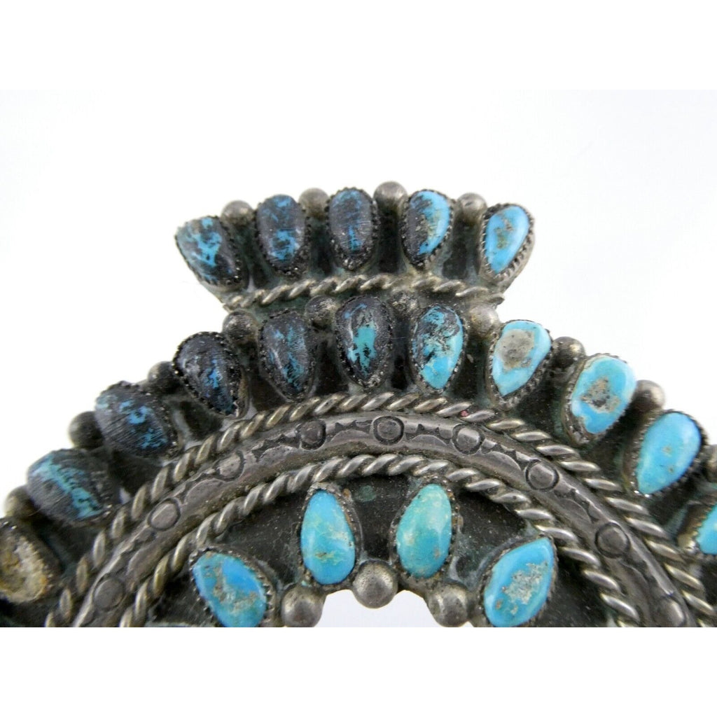 Southwestern NA Sterling Silver Turquoise Squash Blossom Pendant ONLY - AS IS