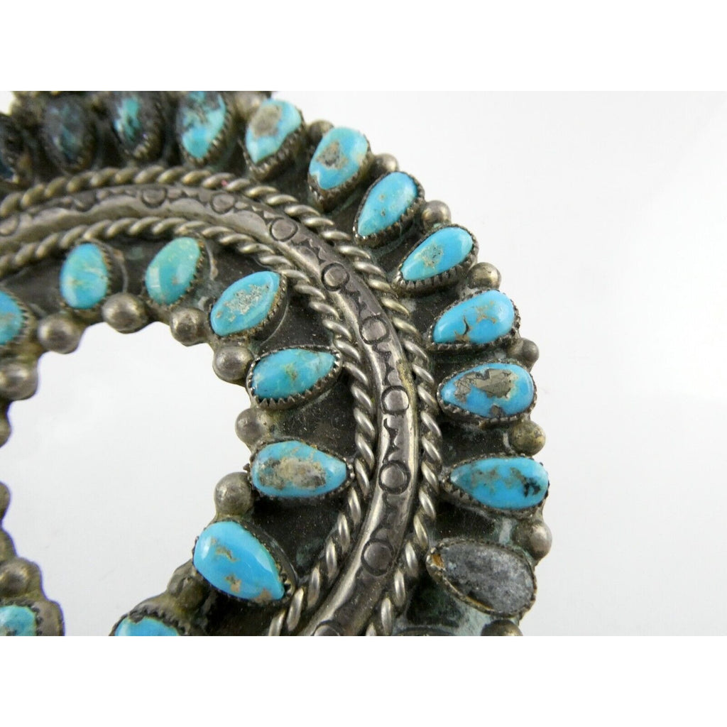 Southwestern NA Sterling Silver Turquoise Squash Blossom Pendant ONLY - AS IS