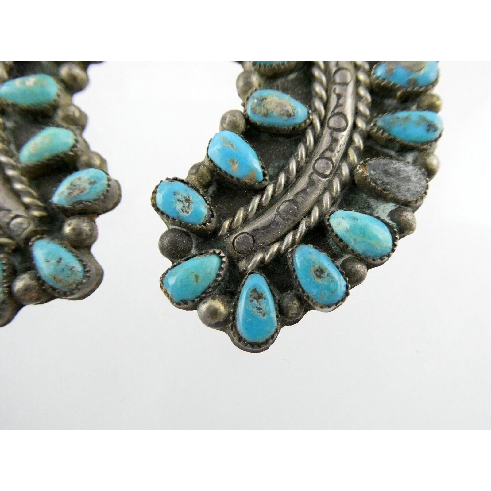 Southwestern NA Sterling Silver Turquoise Squash Blossom Pendant ONLY - AS IS