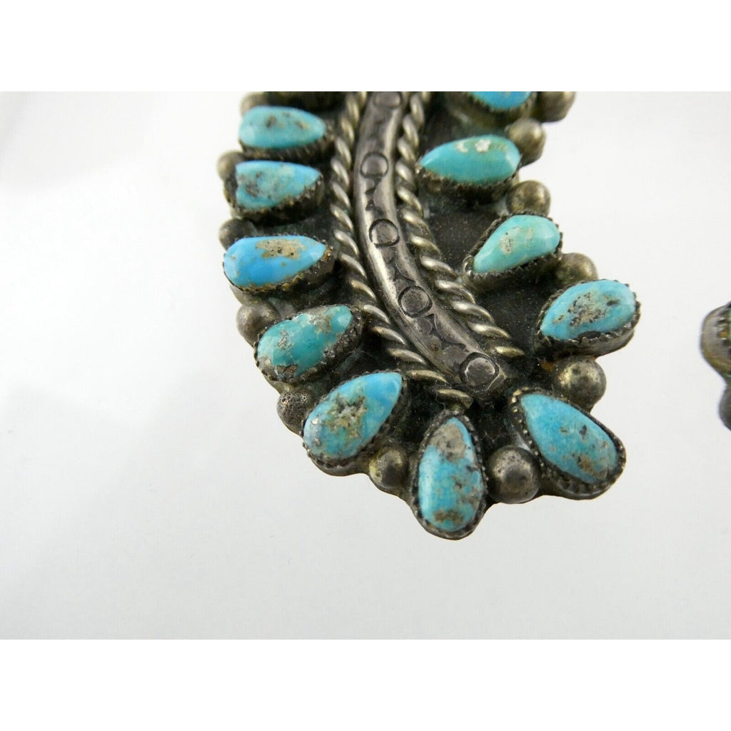 Southwestern NA Sterling Silver Turquoise Squash Blossom Pendant ONLY - AS IS