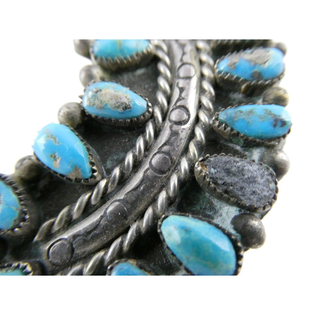 Southwestern NA Sterling Silver Turquoise Squash Blossom Pendant ONLY - AS IS