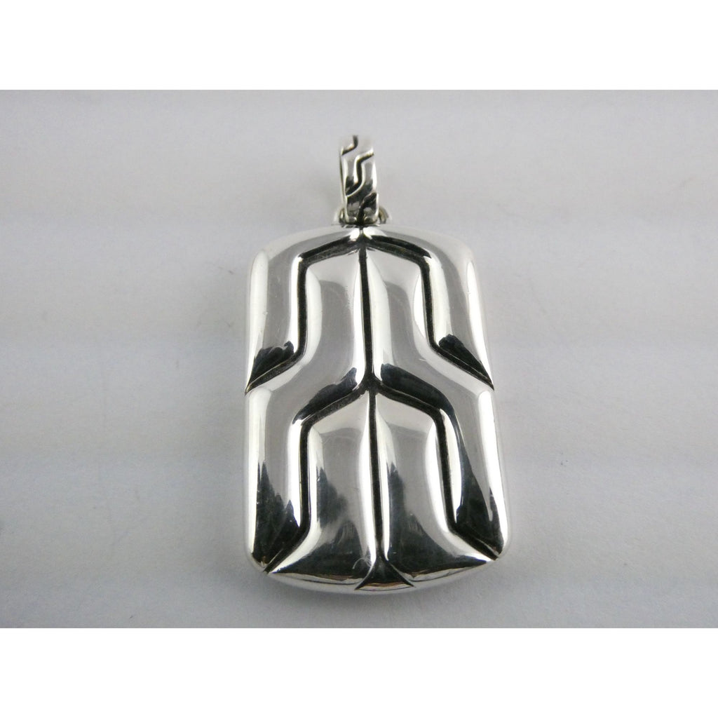 John Hardy Sterling Silver Anchor Icon Tag Pendant 16.1g Weight 44mm Total Long
