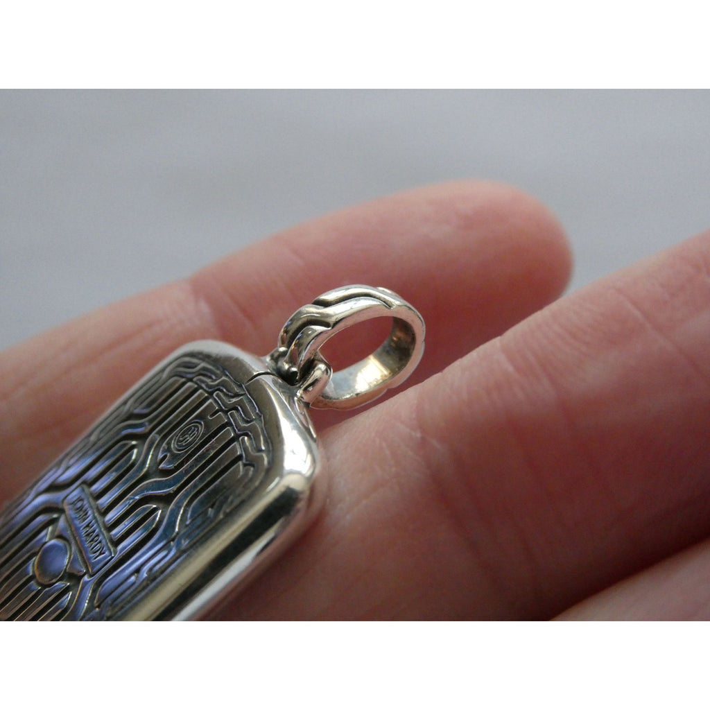 John Hardy Sterling Silver Anchor Icon Tag Pendant 16.1g Weight 44mm Total Long