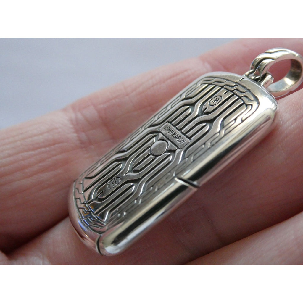 John Hardy Sterling Silver Anchor Icon Tag Pendant 16.1g Weight 44mm Total Long