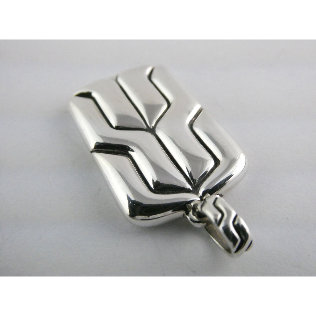 John Hardy Sterling Silver Anchor Icon Tag Pendant 16.1g Weight 44mm Total Long