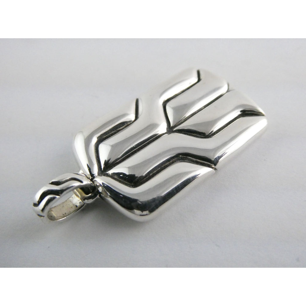 John Hardy Sterling Silver Anchor Icon Tag Pendant 16.1g Weight 44mm Total Long