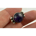 Vintage Sterling Silver Mexico Amethyst Cabochon Screwback SINGLE Earring AS IS
