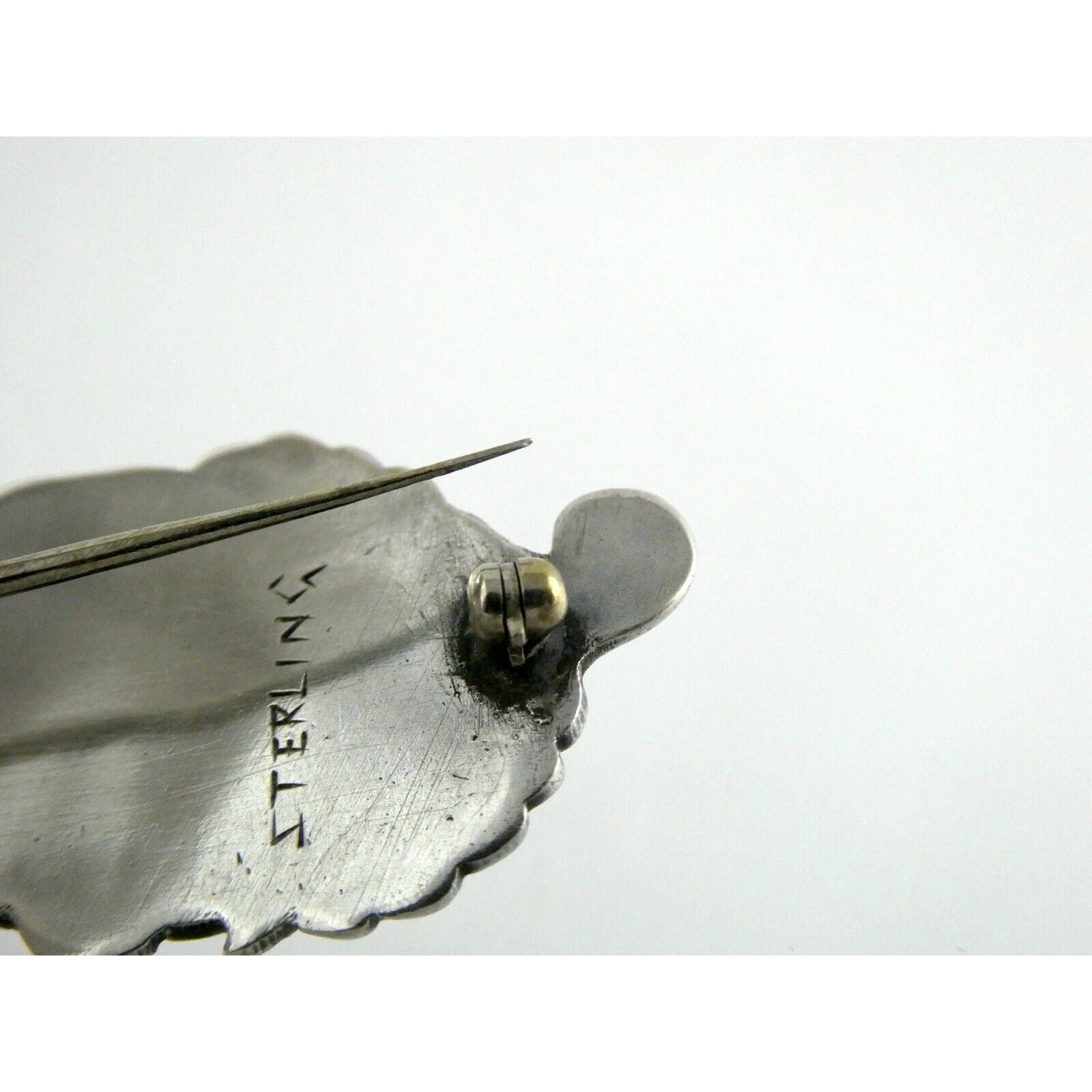 Danish Silversmith Peer Smed Sterling Silver Arts and Crafts Flower Brooch Pin