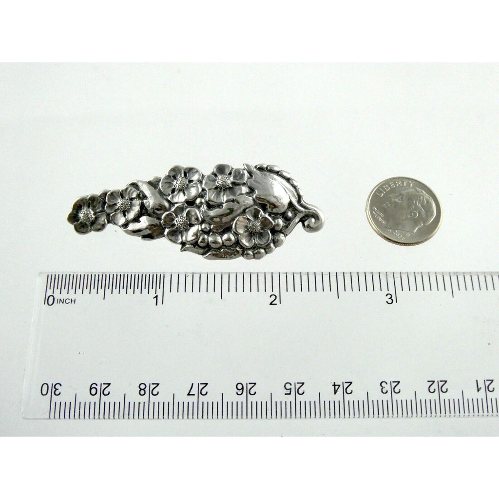 Danish Silversmith Peer Smed Sterling Silver Arts and Crafts Flower Brooch Pin