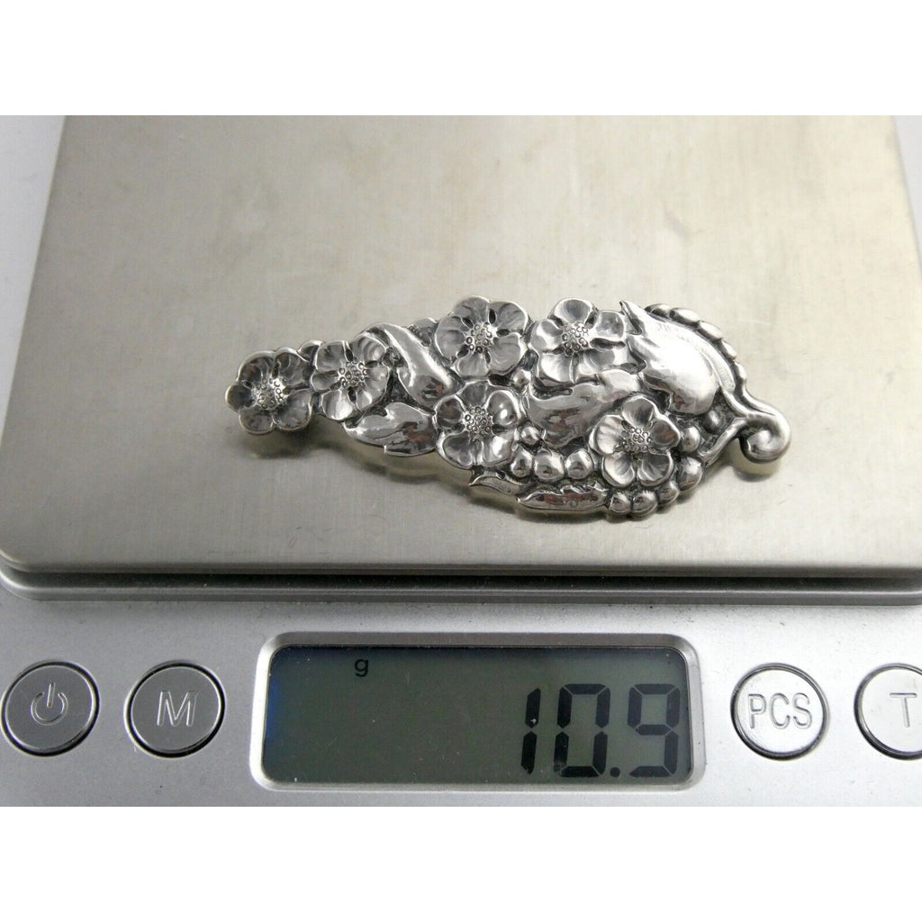 Danish Silversmith Peer Smed Sterling Silver Arts and Crafts Flower Brooch Pin