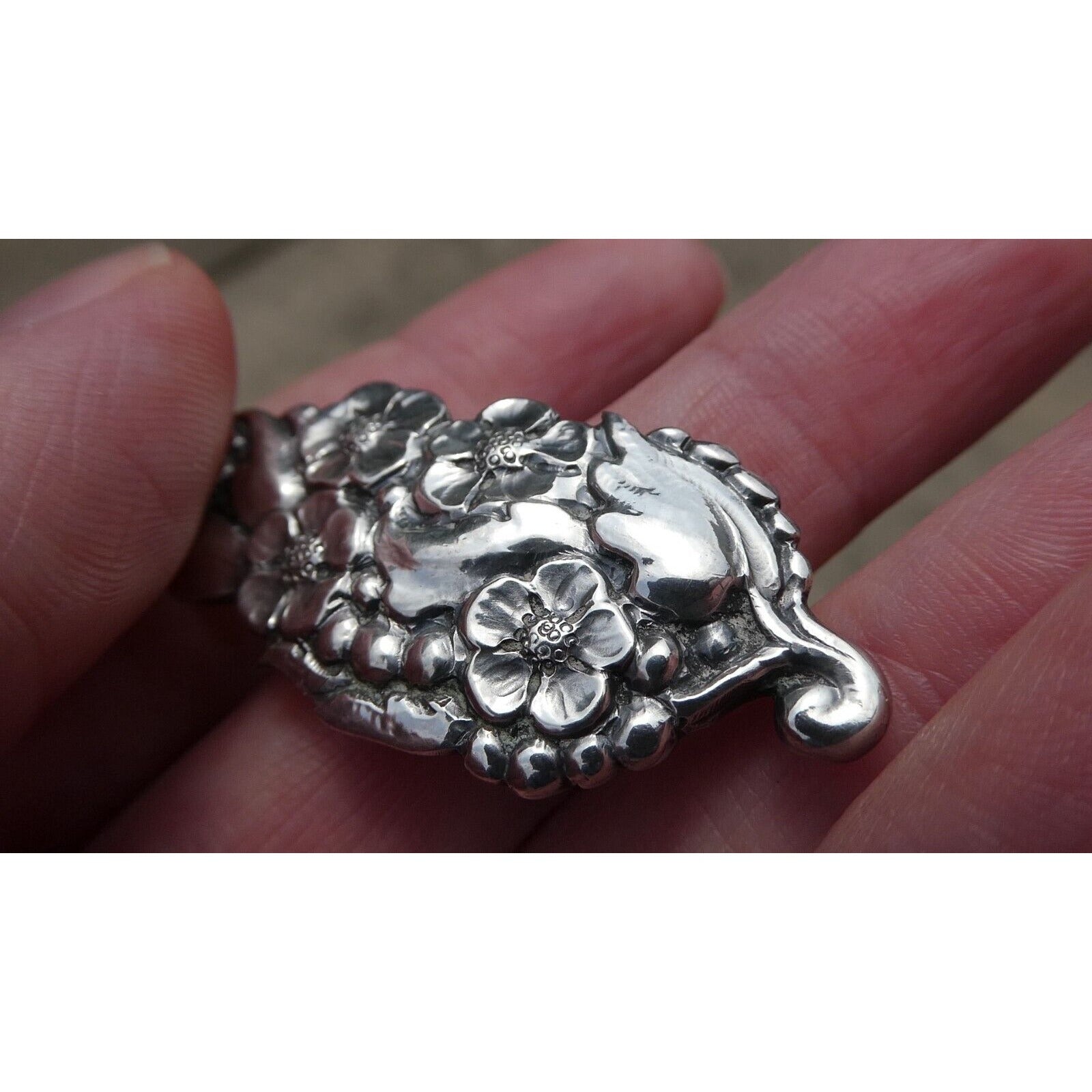 Danish Silversmith Peer Smed Sterling Silver Arts and Crafts Flower Brooch Pin