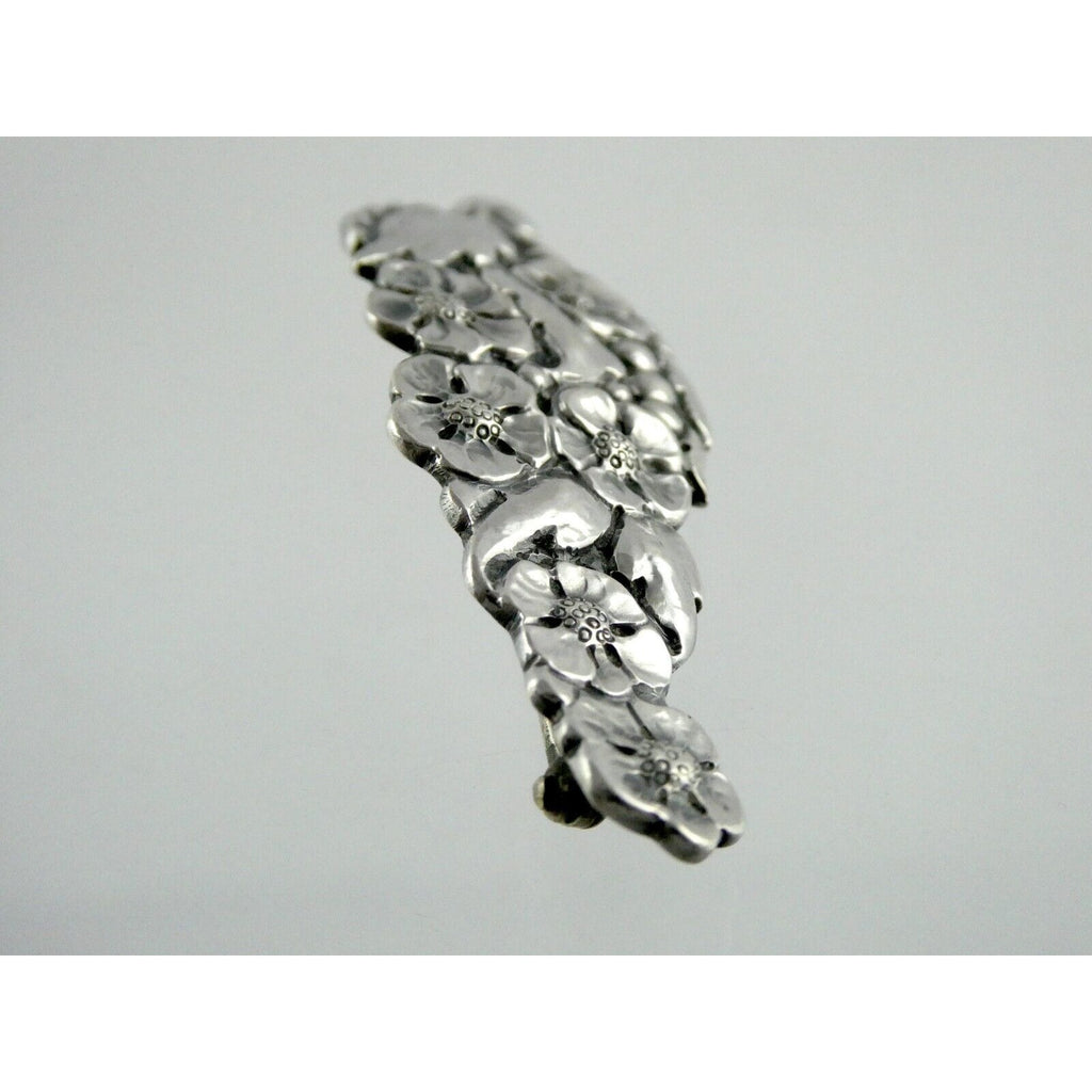 Danish Silversmith Peer Smed Sterling Silver Arts and Crafts Flower Brooch Pin