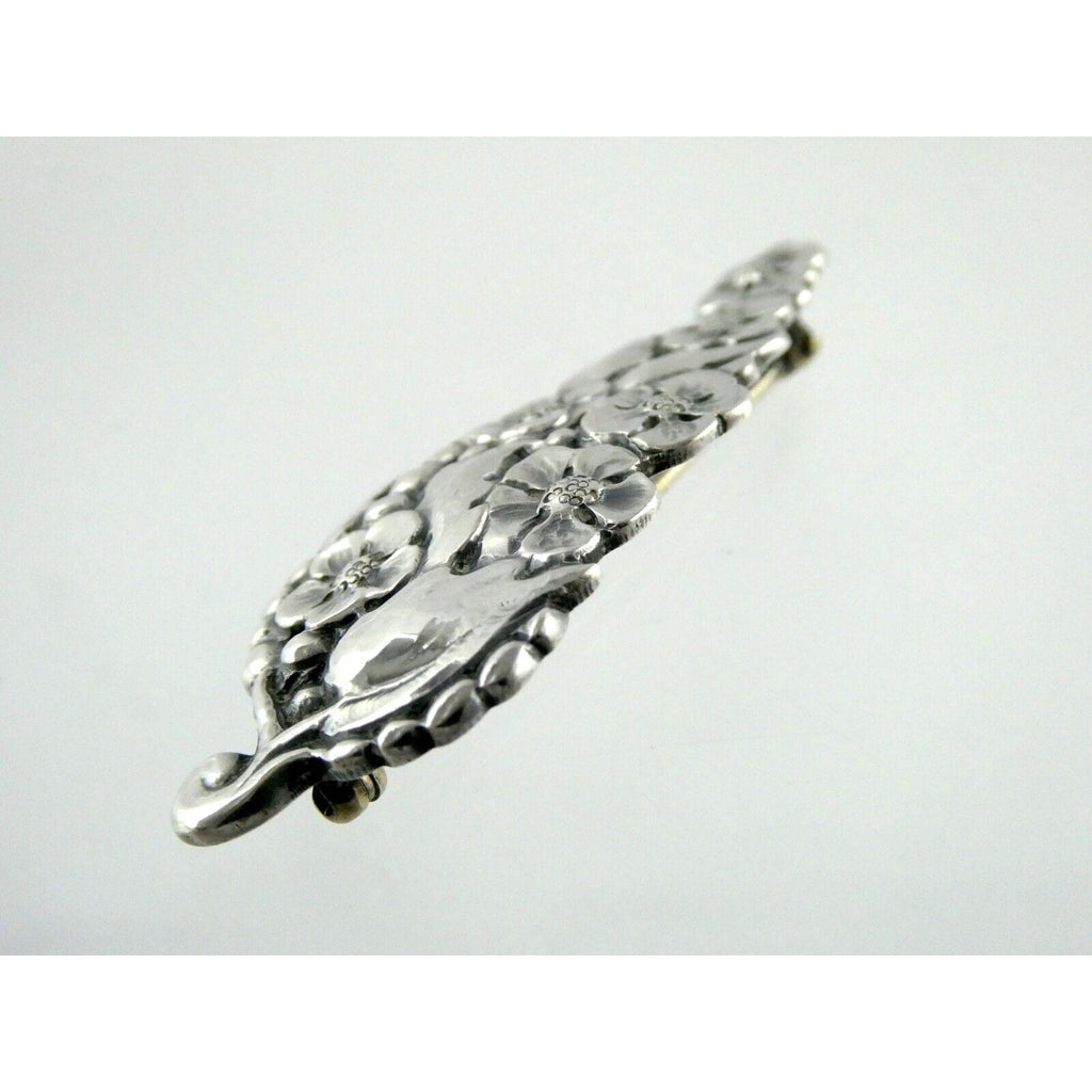 Danish Silversmith Peer Smed Sterling Silver Arts and Crafts Flower Brooch Pin