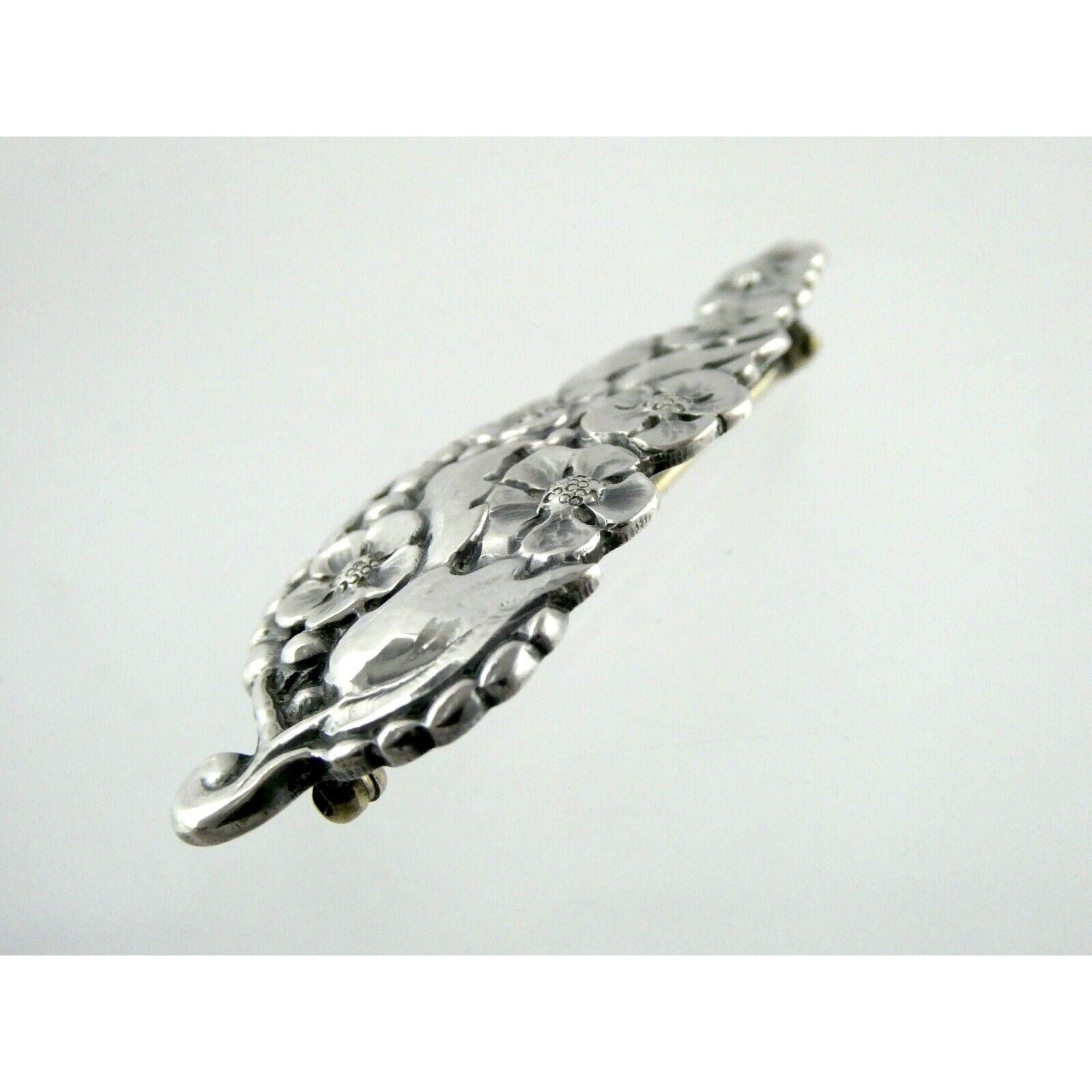 Danish Silversmith Peer Smed Sterling Silver Arts and Crafts Flower Brooch Pin