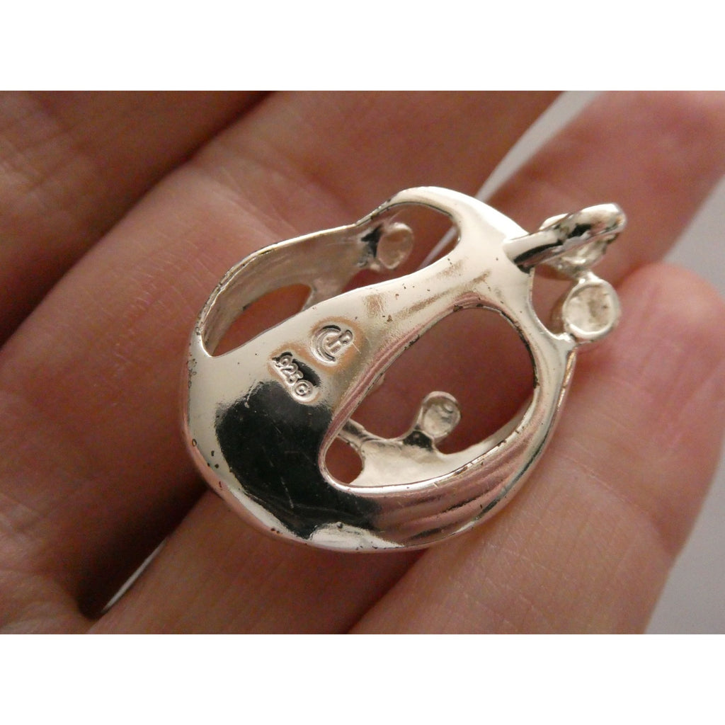 Carolyn Pollack Relios Sterling Silver Loving Family Of Five Pendant 8g 34mm