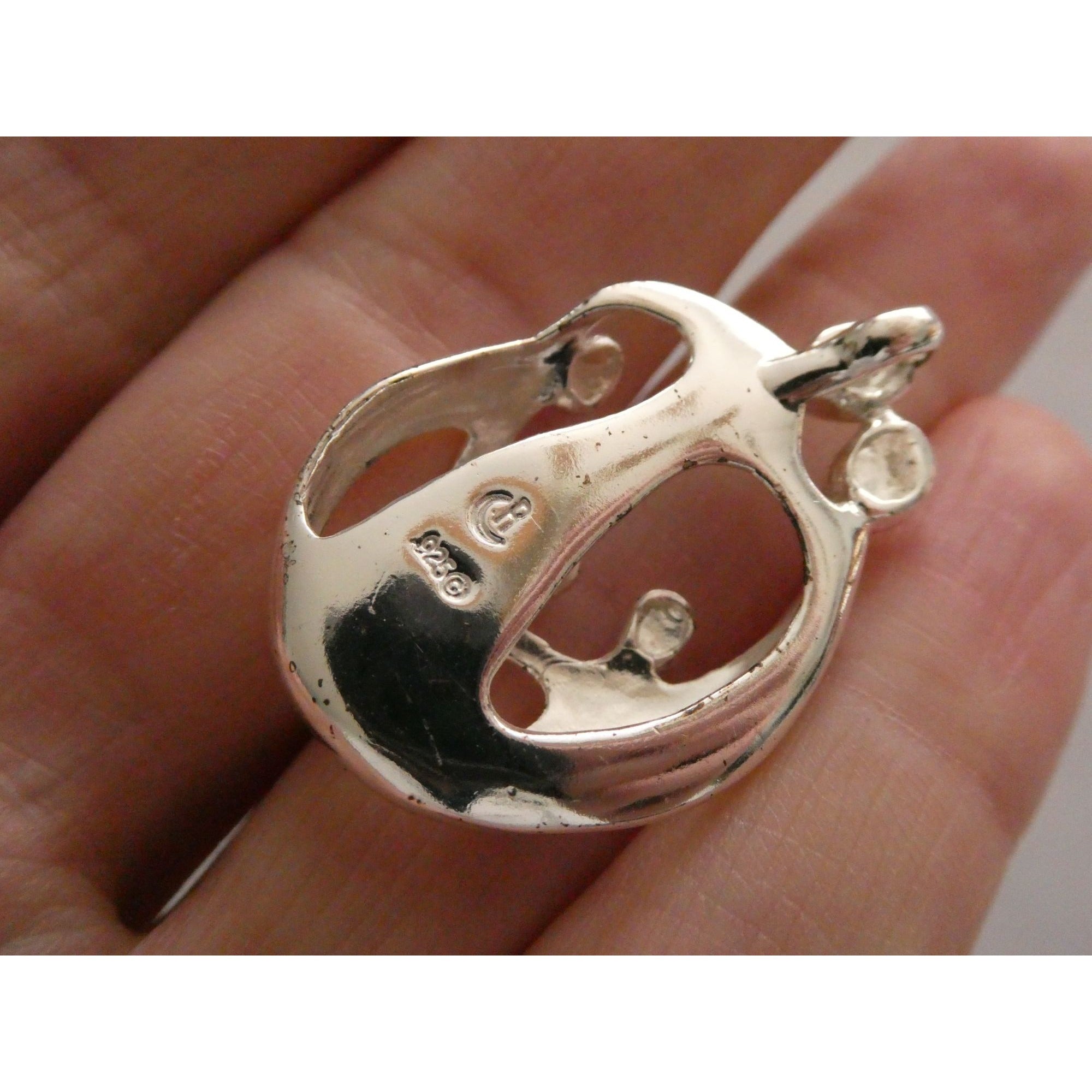 Carolyn Pollack Relios Sterling Silver Loving Family Of Five Pendant 8g 34mm