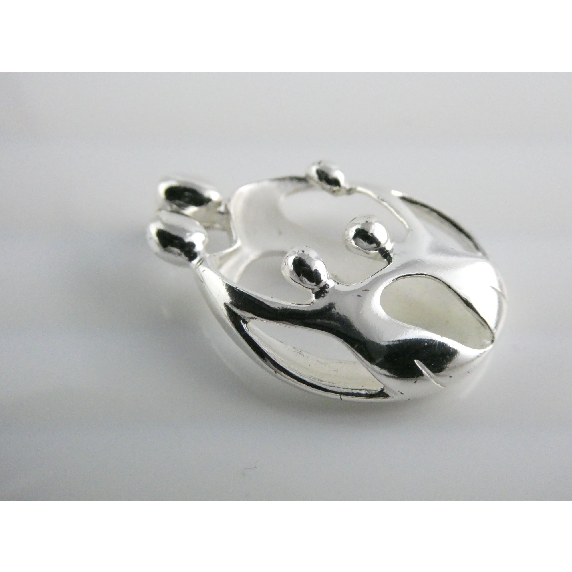 Carolyn Pollack Relios Sterling Silver Loving Family Of Five Pendant 8g 34mm