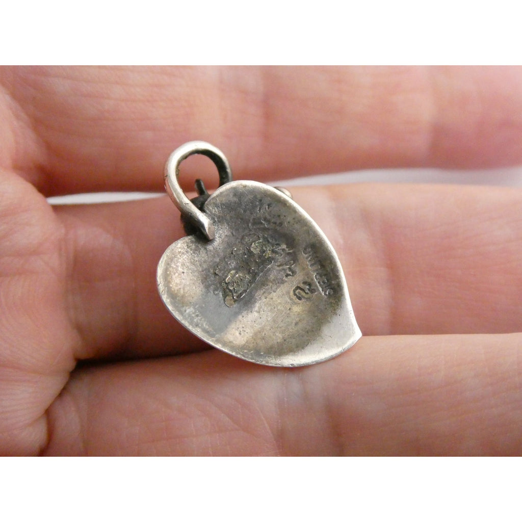 Vintage Sterling Silver Grape Leaf Pendant Numbered 249A 3.4g 24mm Length