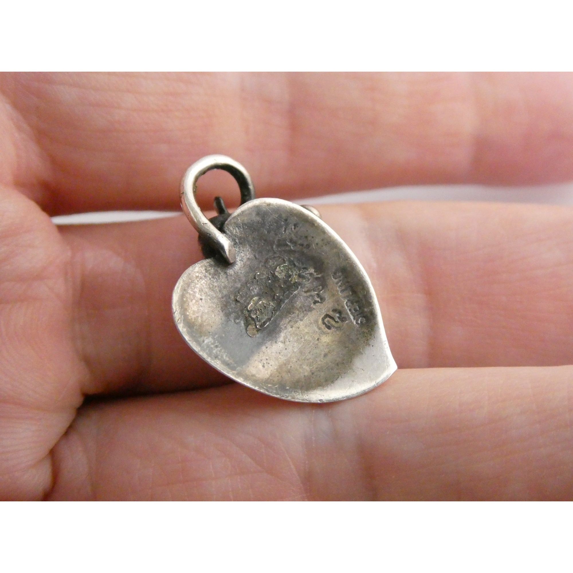 Vintage Sterling Silver Grape Leaf Pendant Numbered 249A 3.4g 24mm Length