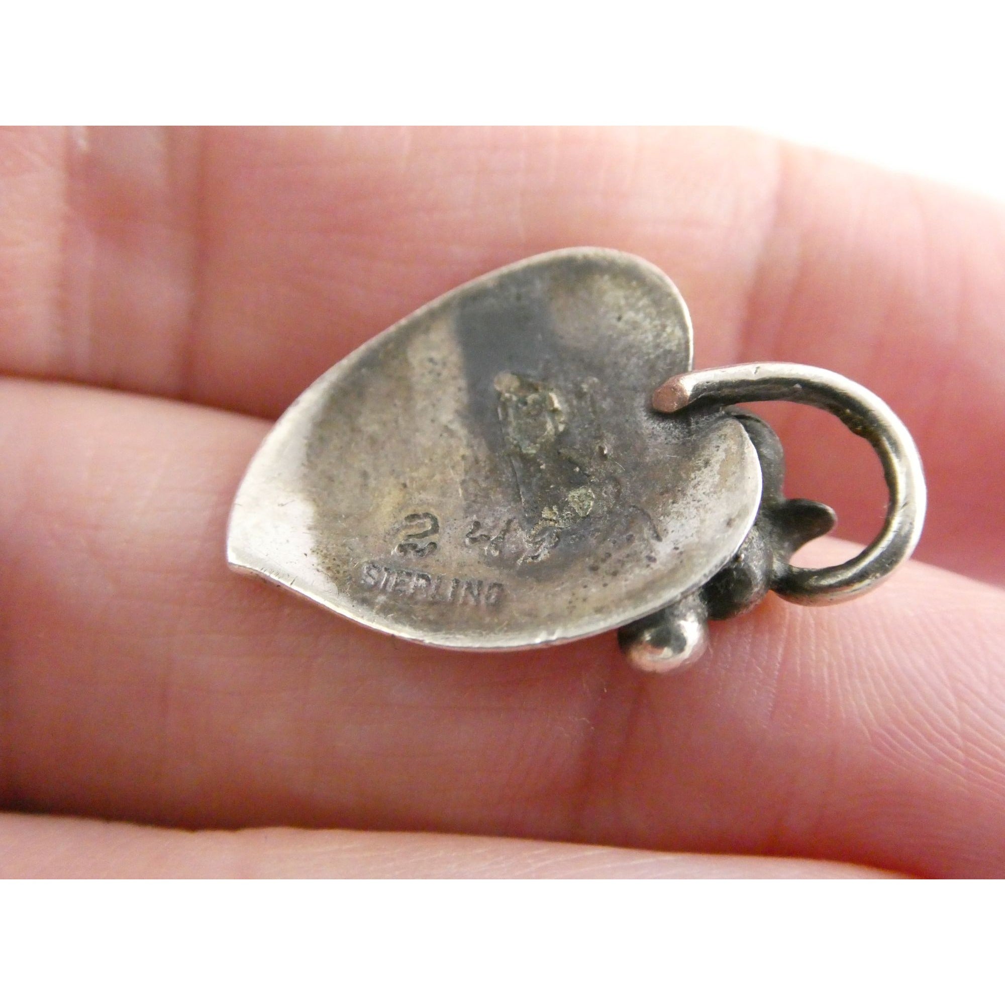 Vintage Sterling Silver Grape Leaf Pendant Numbered 249A 3.4g 24mm Length