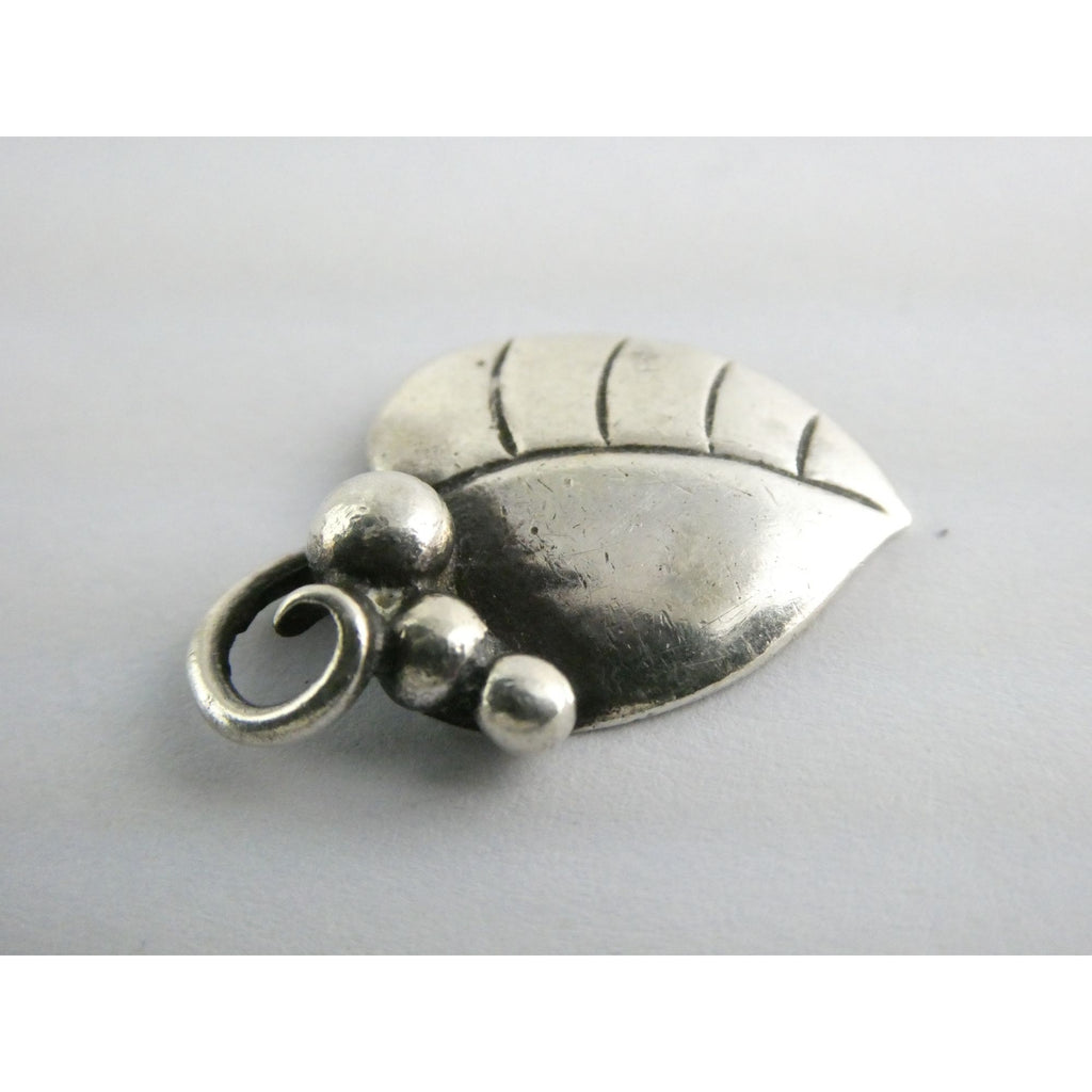 Vintage Sterling Silver Grape Leaf Pendant Numbered 249A 3.4g 24mm Length