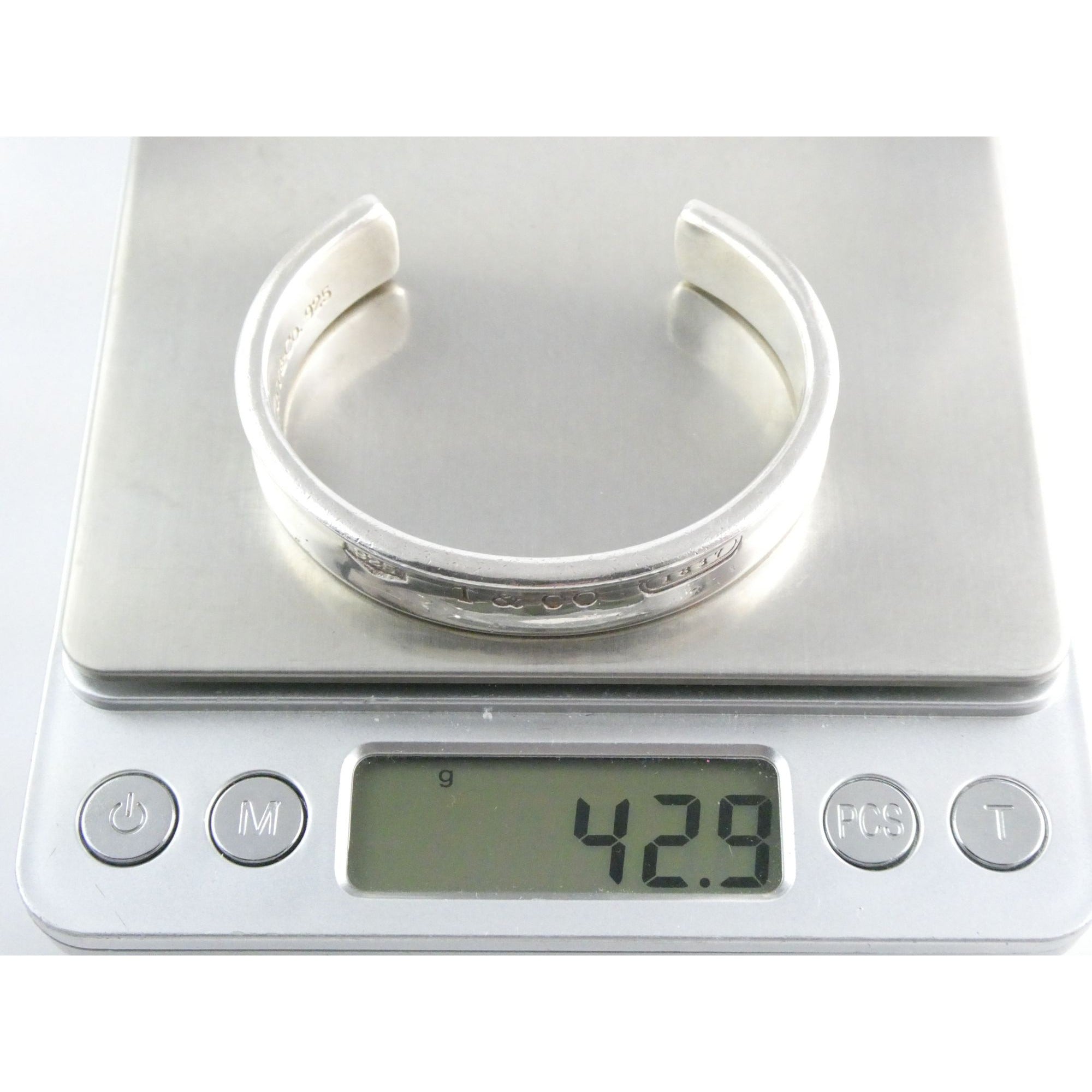Tiffany and Co 1837 Sterling Silver Cuff Bracelet 1997 with Box 6.25 Inches 42g