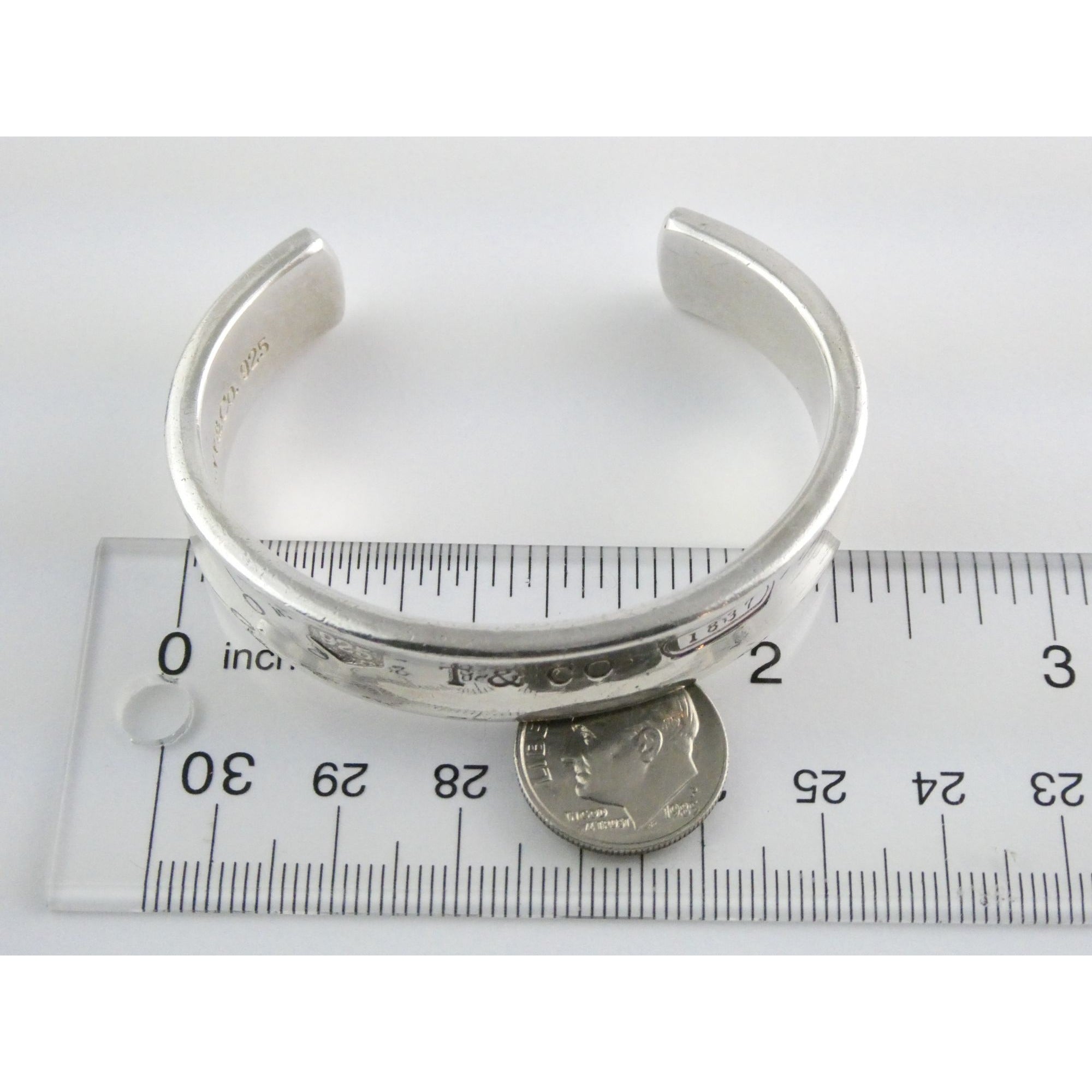 Tiffany and Co 1837 Sterling Silver Cuff Bracelet 1997 with Box 6.25 Inches 42g