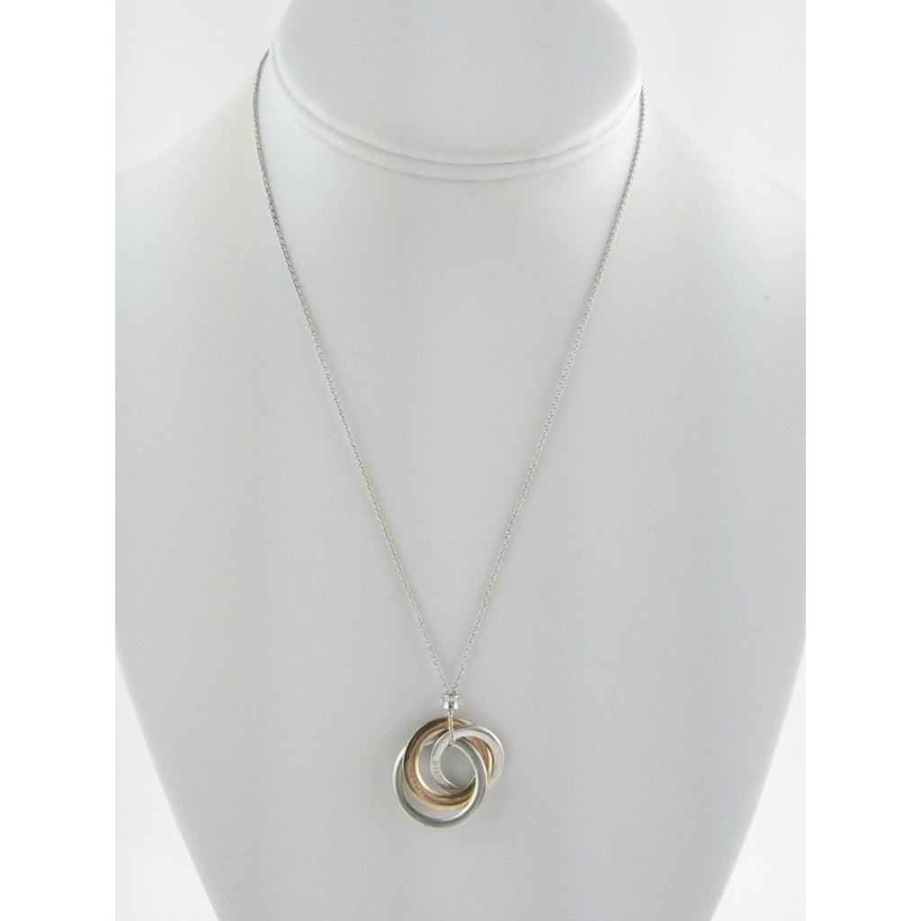 Tiffany & Co 1837 Sterling Silver and Rubedo Metal Interlocking Circles Necklace