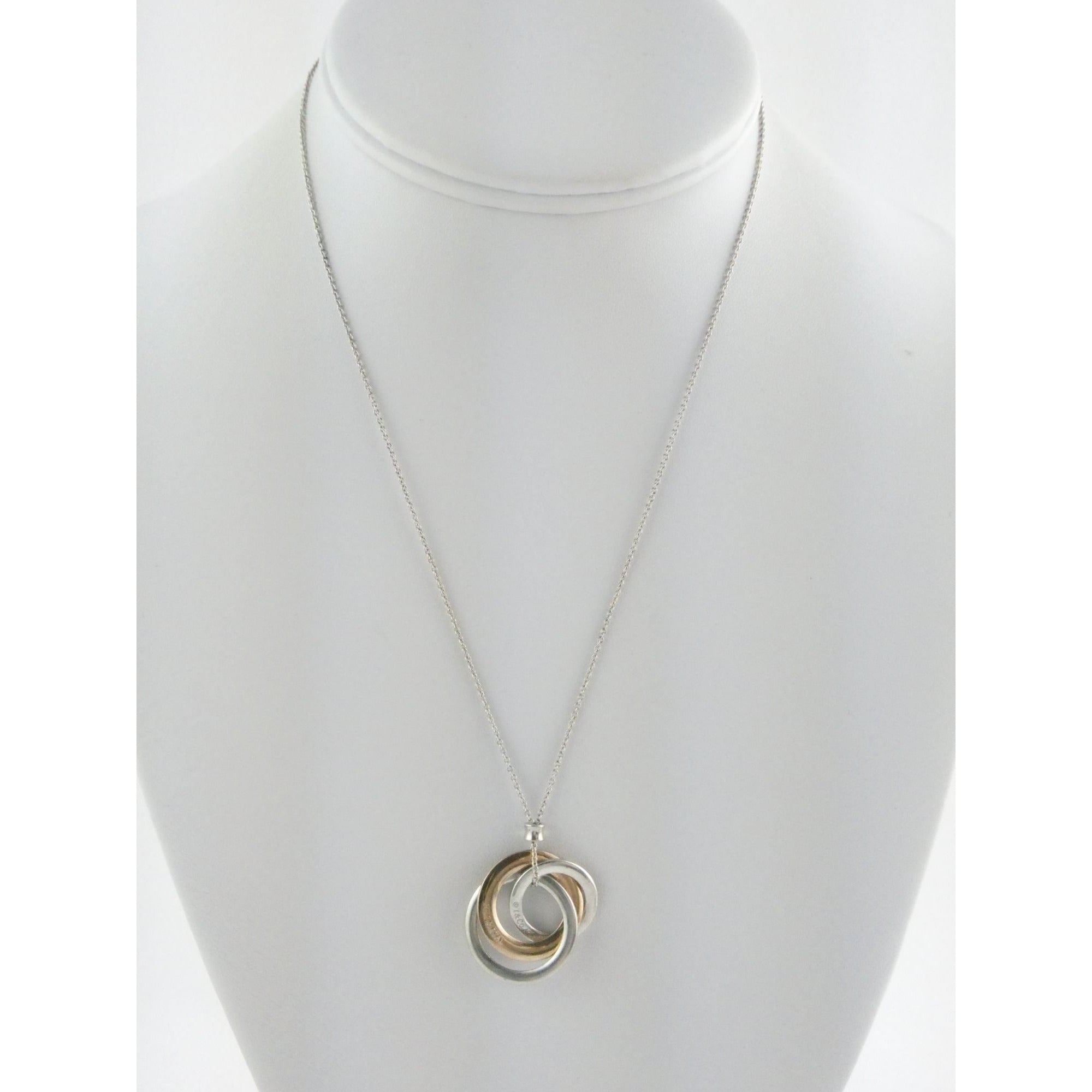 Tiffany & Co 1837 Sterling Silver and Rubedo Metal Interlocking Circles Necklace