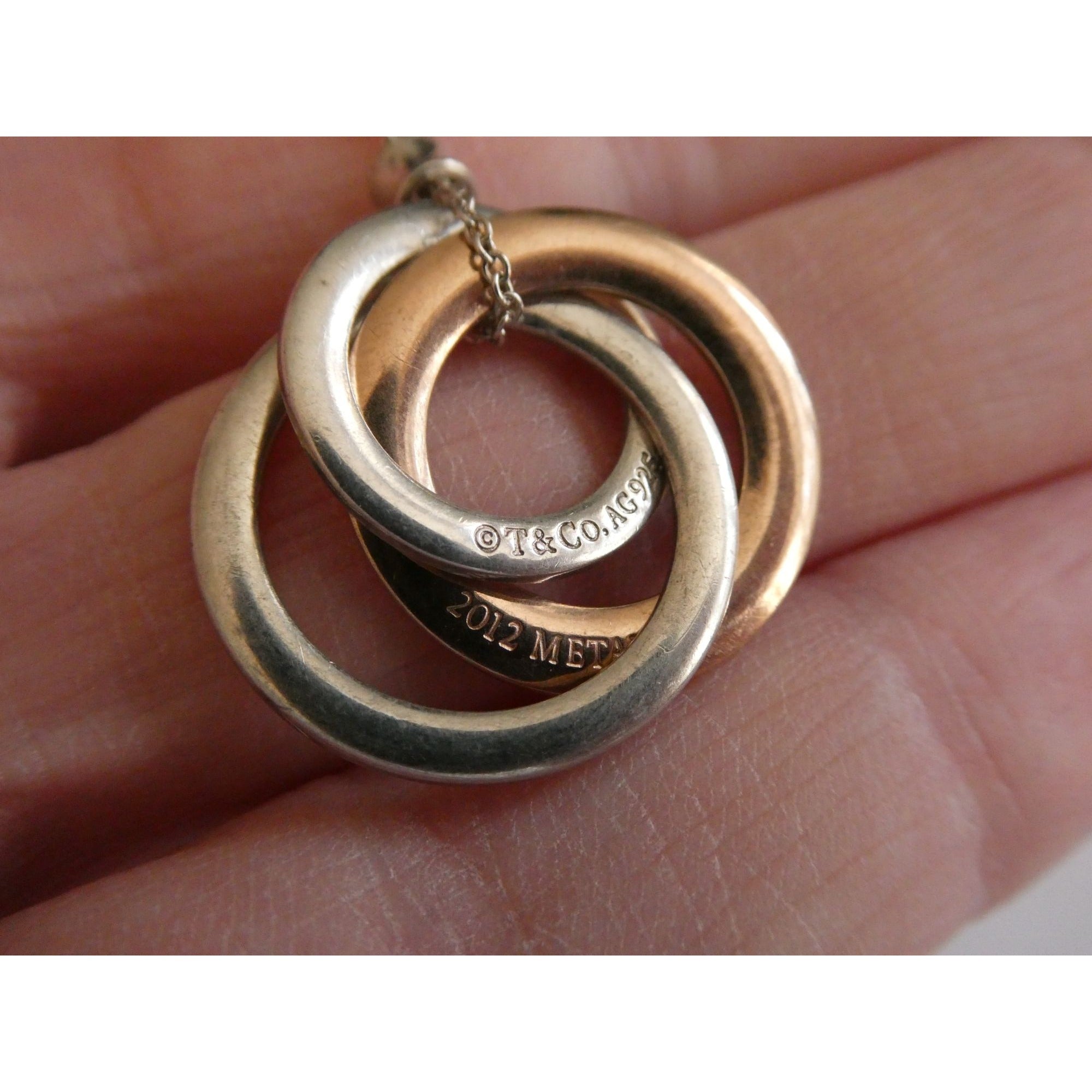 Tiffany & Co 1837 Sterling Silver and Rubedo Metal Interlocking Circles Necklace