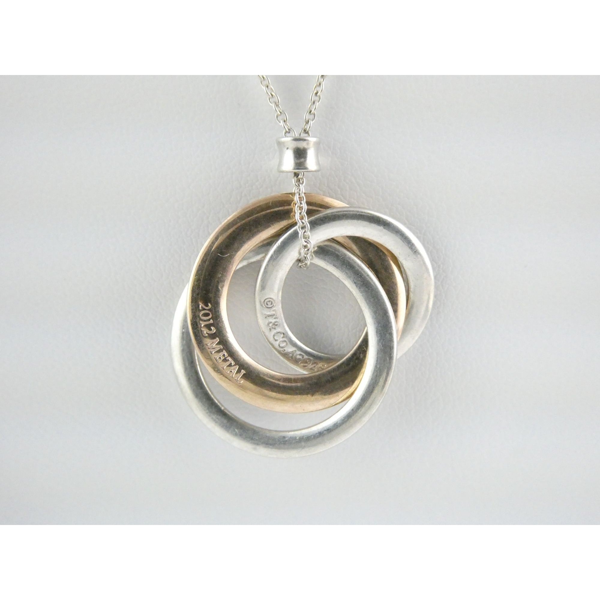 Tiffany & Co 1837 Sterling Silver and Rubedo Metal Interlocking Circles Necklace
