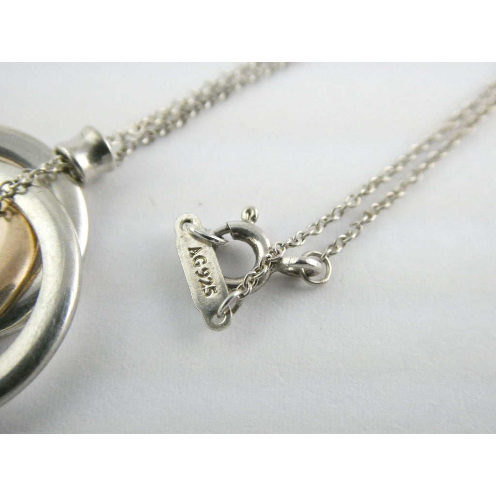 Tiffany & Co 1837 Sterling Silver and Rubedo Metal Interlocking Circles Necklace