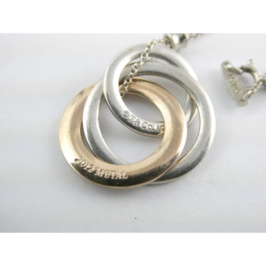 Tiffany & Co 1837 Sterling Silver and Rubedo Metal Interlocking Circles Necklace