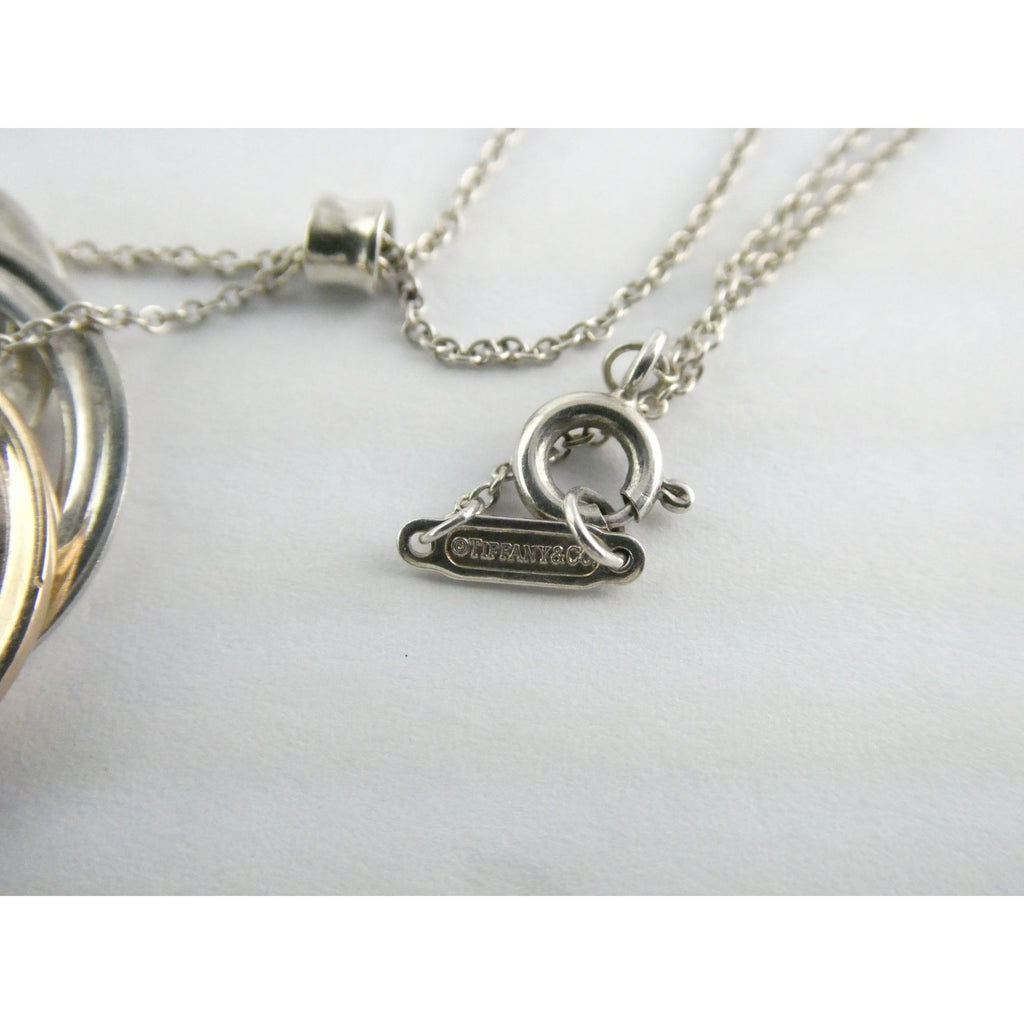 Tiffany & Co 1837 Sterling Silver and Rubedo Metal Interlocking Circles Necklace