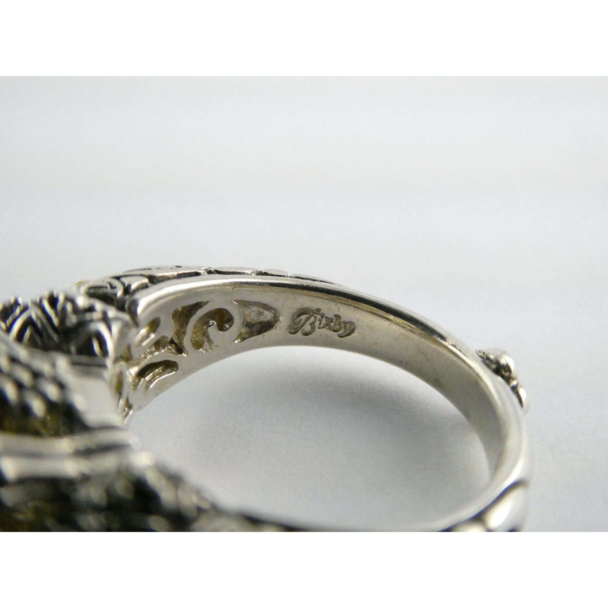 Barbara Bixby Sterling Silver 18k Yellow Gold Citrine Floral Ring Size 5.5 8g