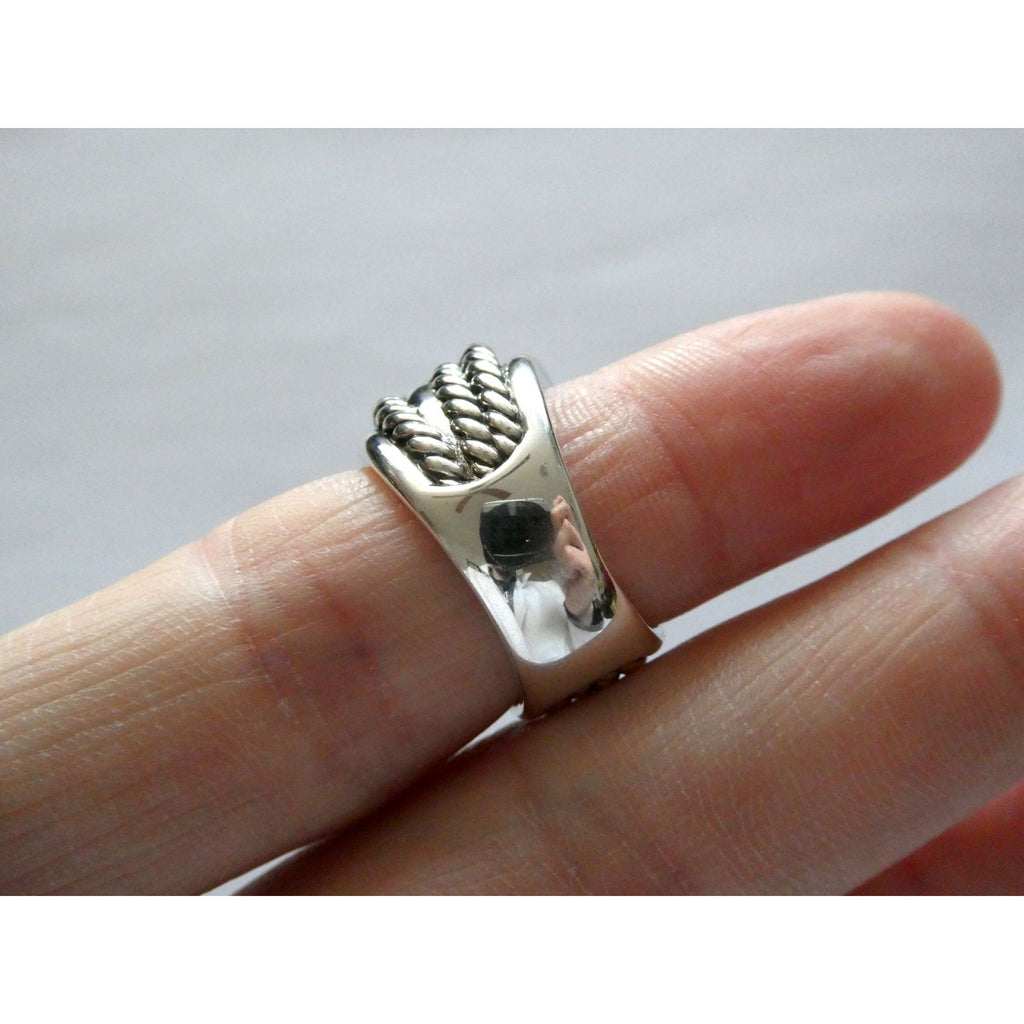 David Yurman Crossover Sterling Silver Layered Ring Design 925 Size 6.5