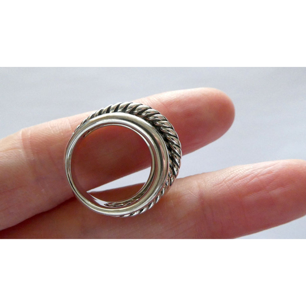 David Yurman Crossover Sterling Silver Layered Ring Design 925 Size 6.5
