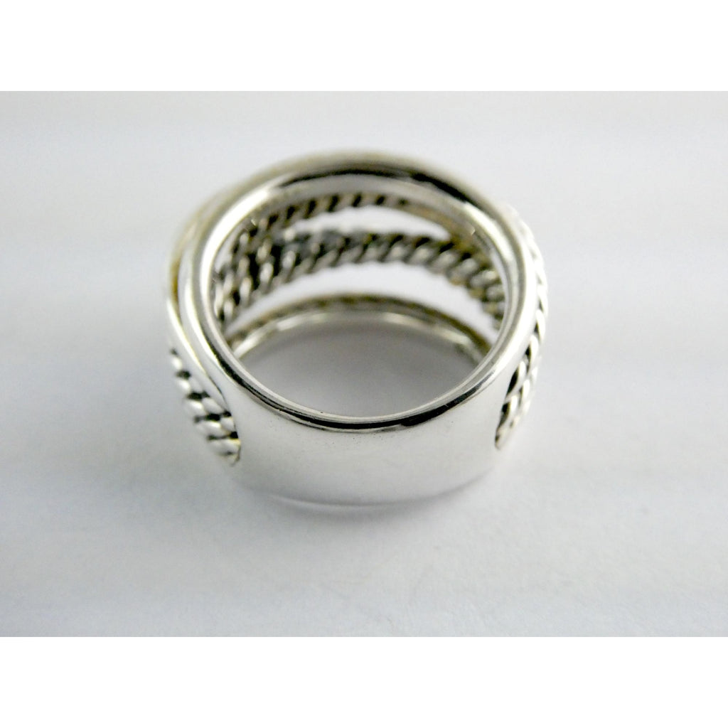 David Yurman Crossover Sterling Silver Layered Ring Design 925 Size 6.5