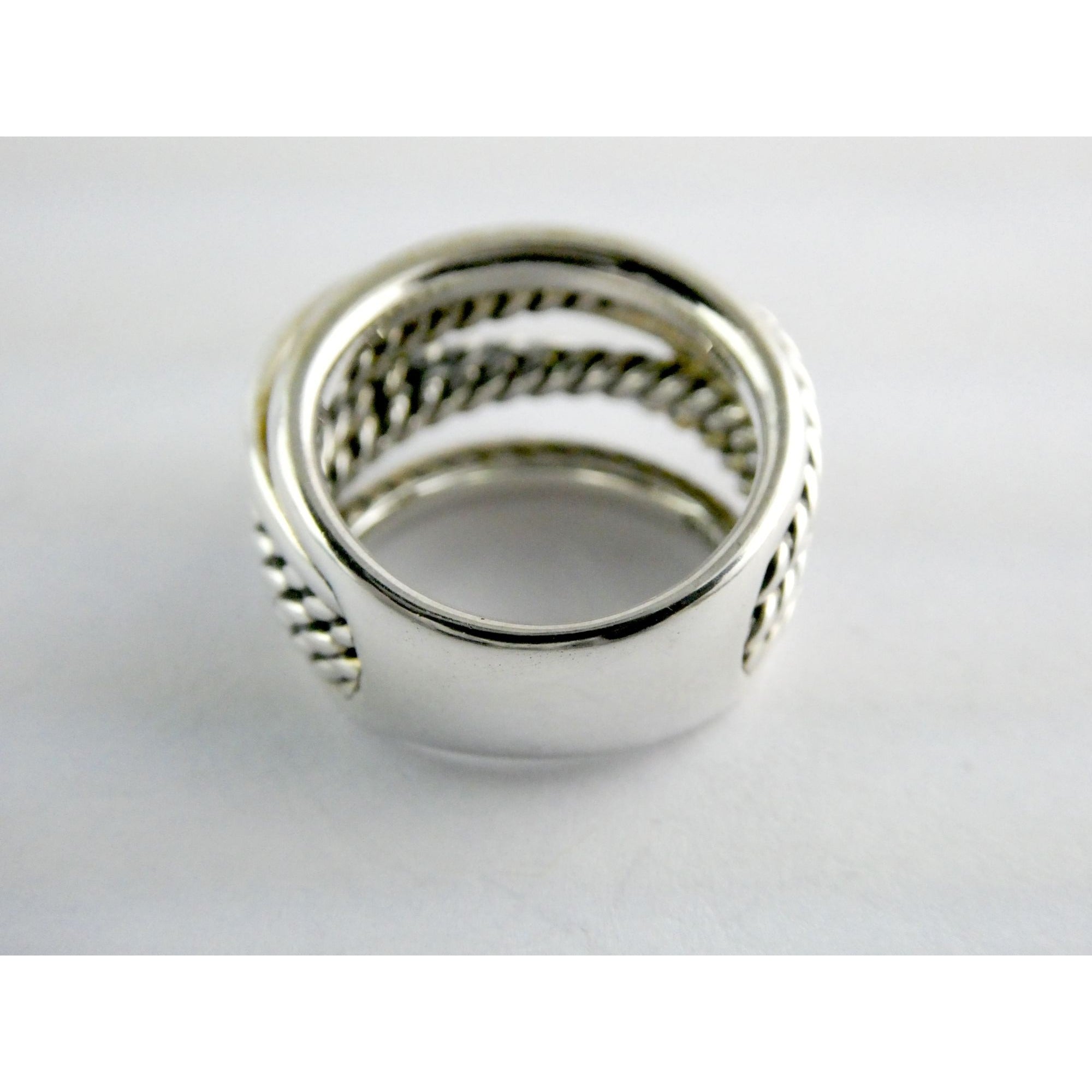 David Yurman Crossover Sterling Silver Layered Ring Design 925 Size 6.5