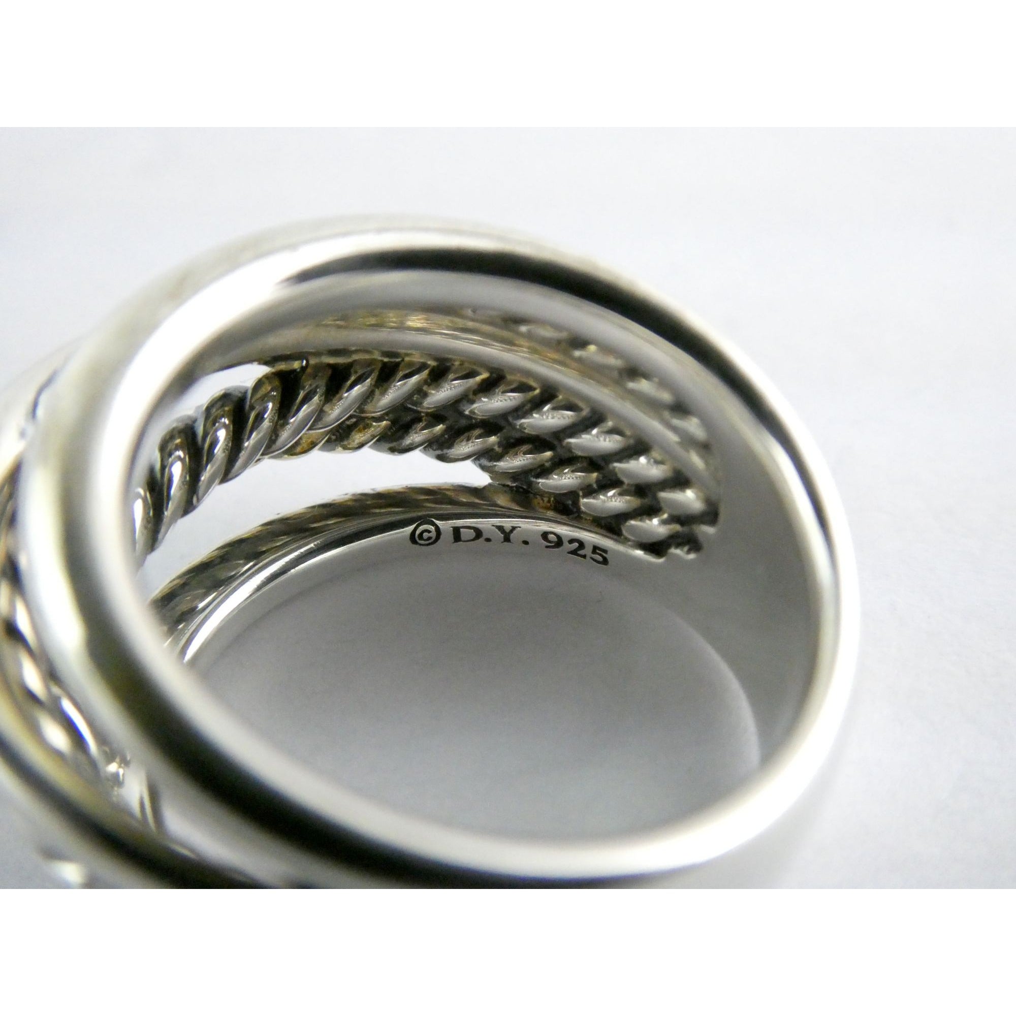 David Yurman Crossover Sterling Silver Layered Ring Design 925 Size 6.5