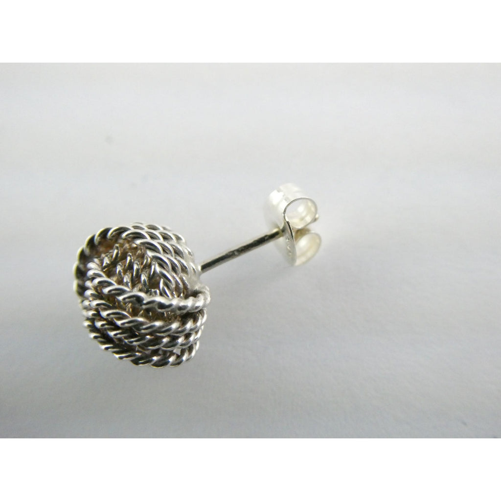 Tiffany and Co. Somerset Sterling Silver Twist Knot Earrings 925 2.6g 9.7mm Diam